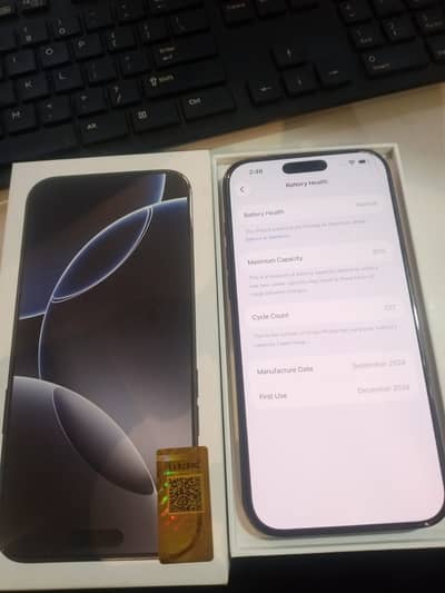 iPhone 16 pro max 256gb PTA approved with box