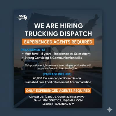 Calling Agents Required - CSR Required - Trucking Dispatch - Male Jobs