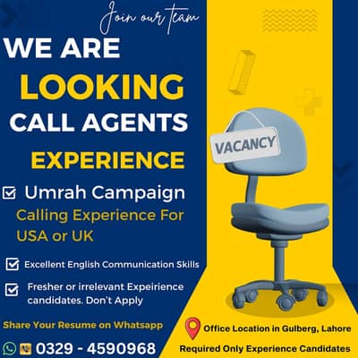 Experienced Umrah Package Sales Agents Required (Calling Job)