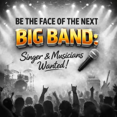 BE THE FACE OF THE NEXT BIG BAND: Singer & Musicians Wanted!