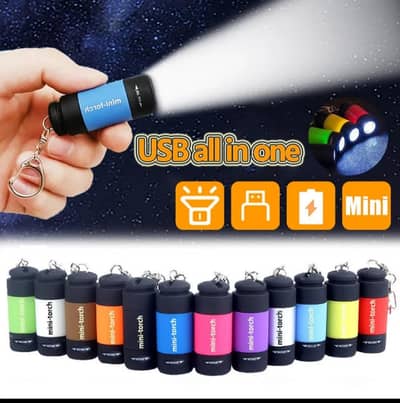 Usb Rechargeable Mini  LED Light Keychain