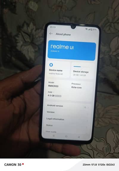 Realme note 60 4/64 approved only set