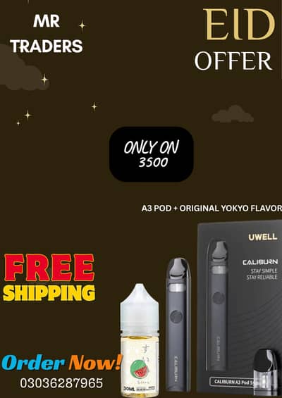 Uwell Caliburn A3 Pod Kit + Tokyo Flavor E-Liquid | Free Delivery |