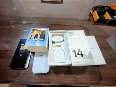 Reno 14 pro grey 512gb official PTA 8 months warenty brand new al accs