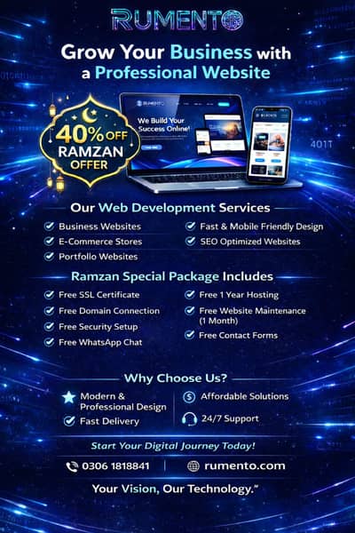 Professional Website Development | Ramzan Offer 40% OFF