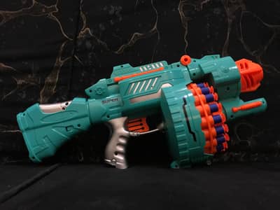 Nerf Gun Electric Blaster 20 Bullets Big Magazine