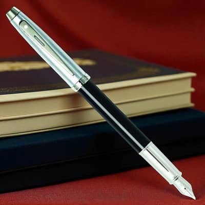 Sheaffer 100 Fountain Pen  - Black with Brushed.