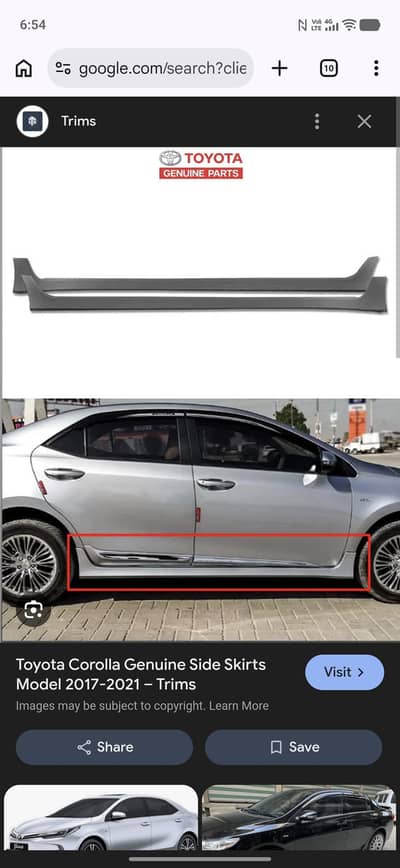 Side Panels Toyota Corolla  2014-2026