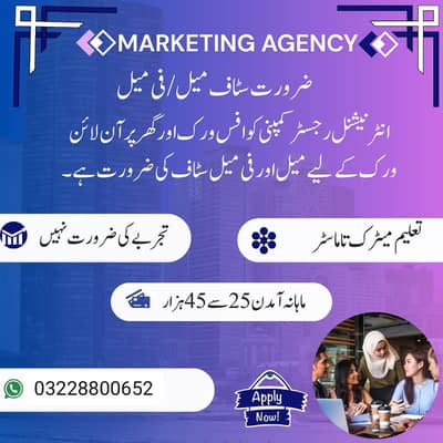 Online, office base and part time jobs