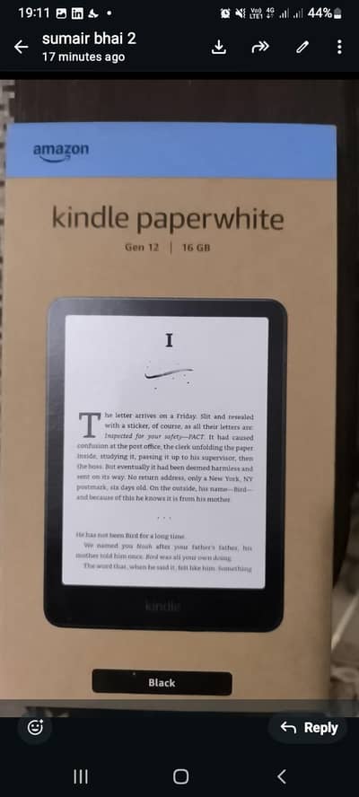 Amazon kindle paper white