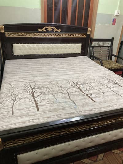 luxury king size heavy bed – solid wood | strong & stylish