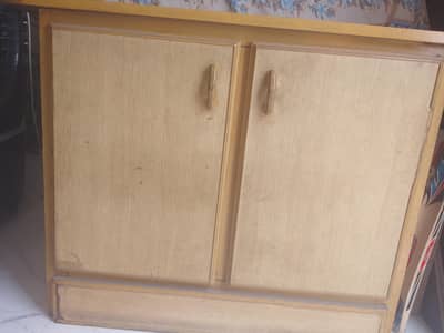 iron stand and small cupboard