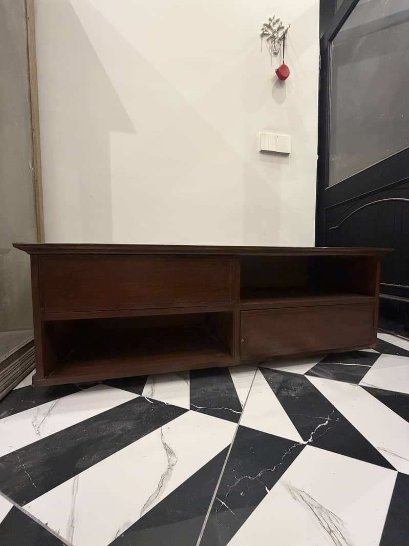 Tv console with 2 drawers and 2 open storage sections 0