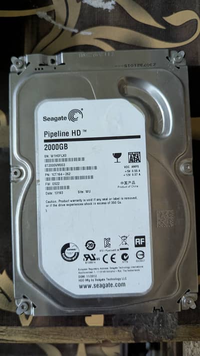 Used 2 TB (2000) Gb hard disk