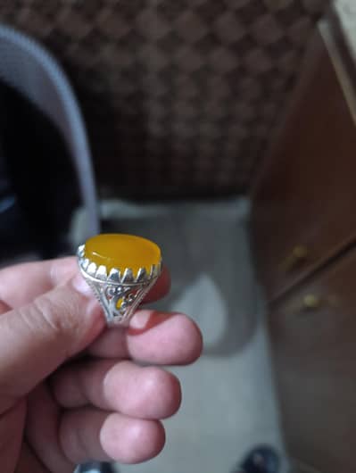 chandi ring zard aqeeq oregnal