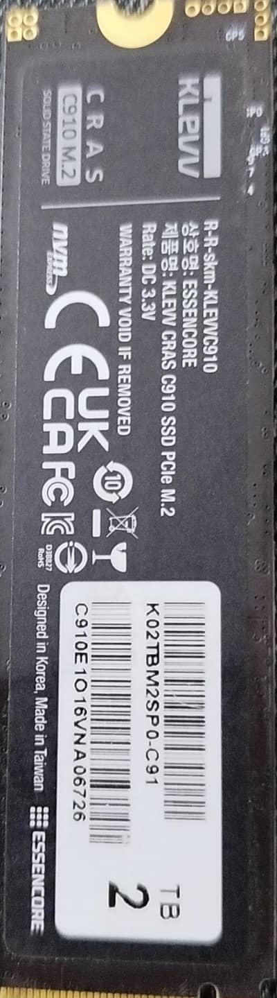 klevv c910 2tb nvme ssd  % healthy