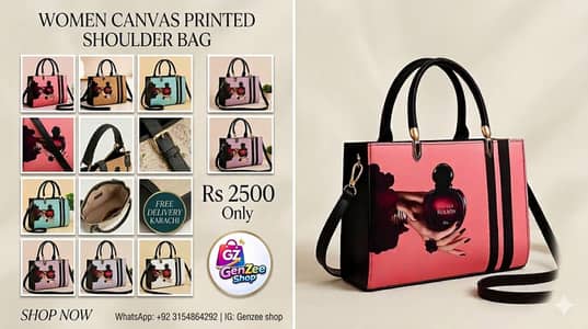 Women's Canvas Printed Shoulder Bag