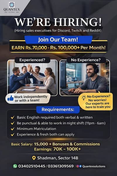  We Are Hiring – Sales Executives 