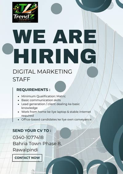 We Are Hiring – Lead Generation & Public Dealing Staff