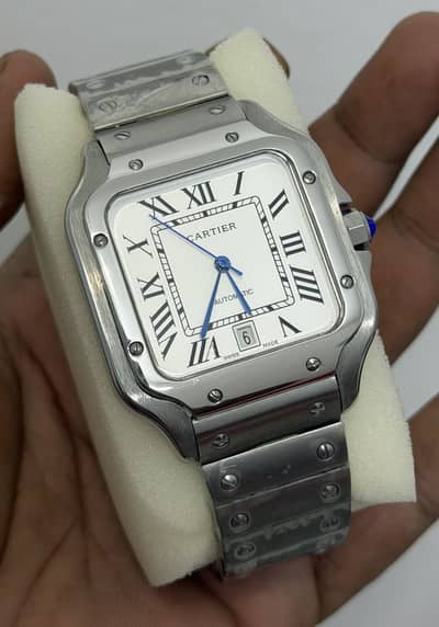 Cartier Santos Silver Dial Large A+ Quality automatic