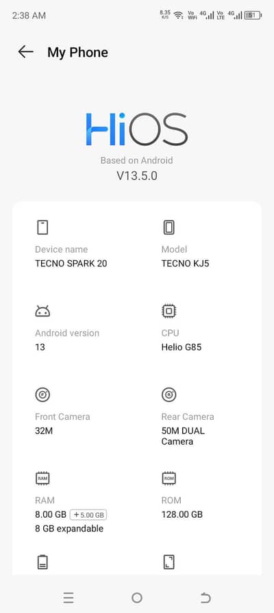 Tecno spark 20 8/128