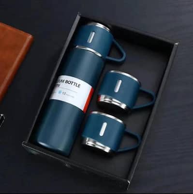 3 Pcs stainless steel vacuum flask set -- stylish & durable insulated