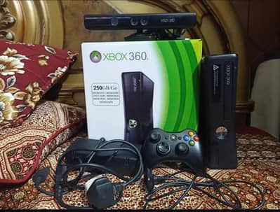 XBOX 360 WITH KINECT AND WIRELESS CONTROLLER
