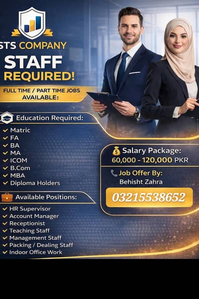 STAFF REQUIRED. . . . .