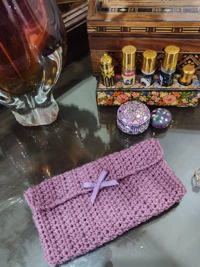 Crochet Mini wallet for Phone,keys, medicine  (all colours available)