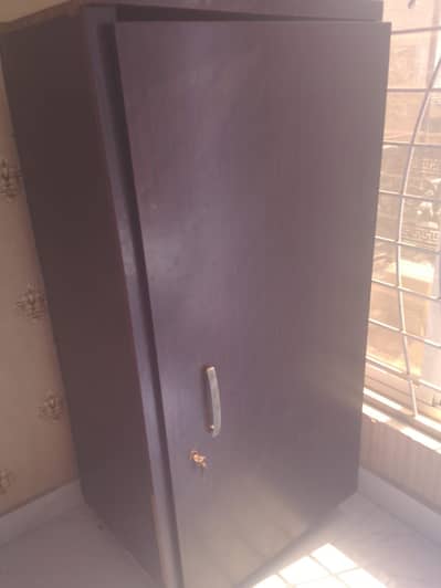 Wooden iron stand and single cupboard