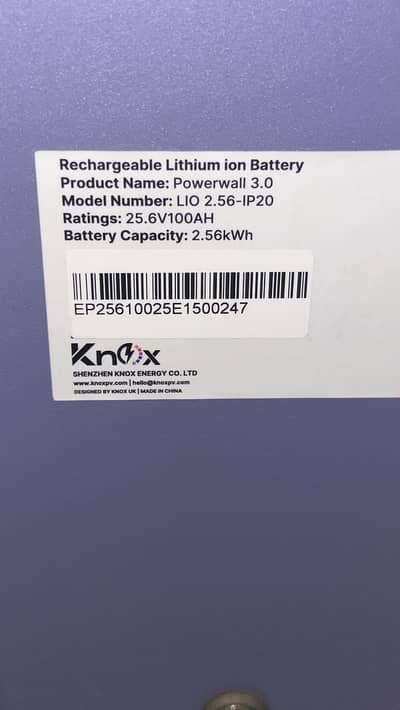 Knox Powerwall 3 Lithium Battery 100AH