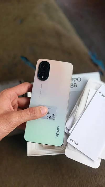 oppo a 38  pta approved  charger + box urgent sale number 03207277256