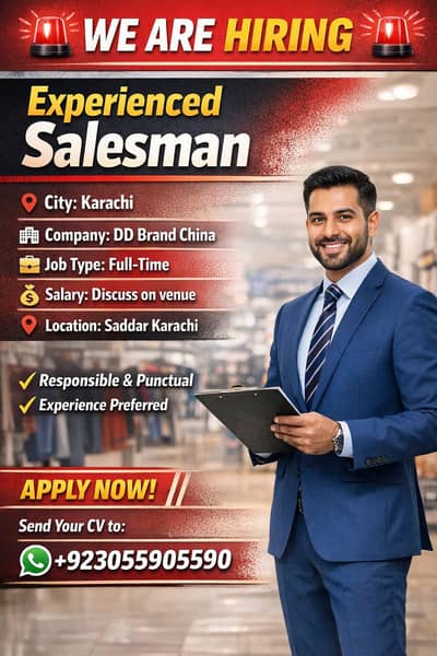 Hiring for Experienced Salesman