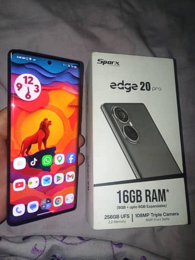 Sparx edge 20 pro 8+8 16 gb ram , 256 GB memory, Helio G99 processor,