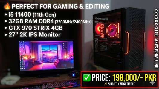 Gaming & Editing PC Setup | i5 11400 | 32GB RAM | GTX 970