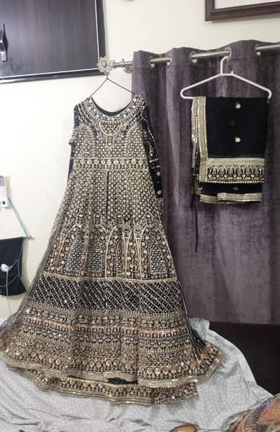 black Maxi with dupatta
