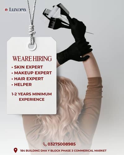 female staf required for saloon