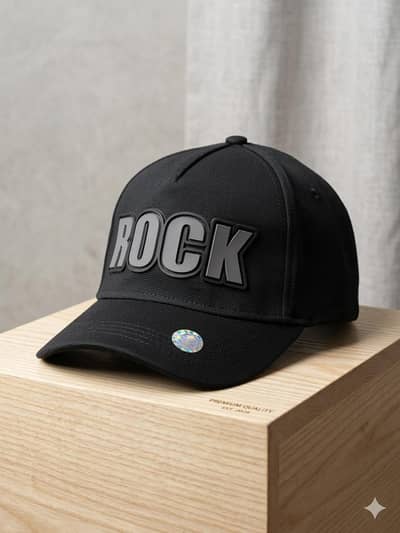 Premium "ROCK" 3D Snapback Caps — 4 Colors (White, Black, Blue, Grey)
