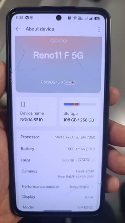Oppo reno11f 8/256 5g