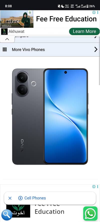 vivo v60 lite in black color