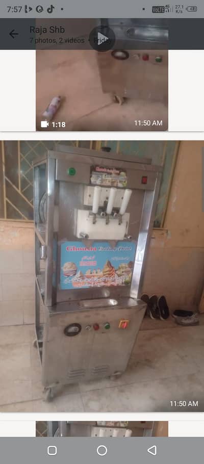 duble flewer cone ice crem machine total jenvin and orignl parts best