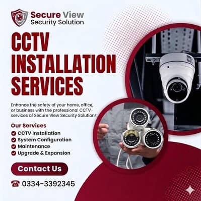 CCTV Camera installation CCTV Camera Maintenance 03343392345