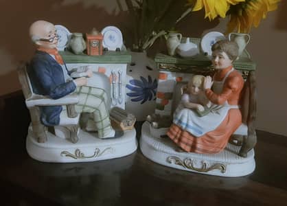 vintage bisque porcelain figurines from Homco Denim days collection