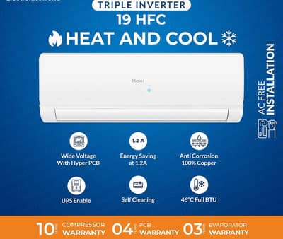 haier 1.5 ton inverter ac tripar inverter available on 1st installment