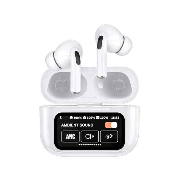 WHITE LIMITED TIME DEAL: 90% OFF!  WHITE A9 Pro Ear buds – Premium Air Pods ANC+ENC earbuds Noise Cancelling airpods | Wireless Bluetooth Earphones & Airpods