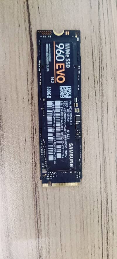 Samsung EVO 960 M. 2 NVME ssd 500GB (81%)