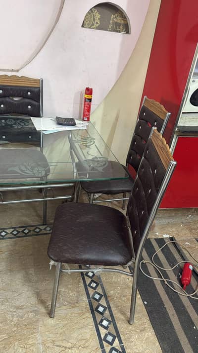 dinning table iron 6 chairs for sale