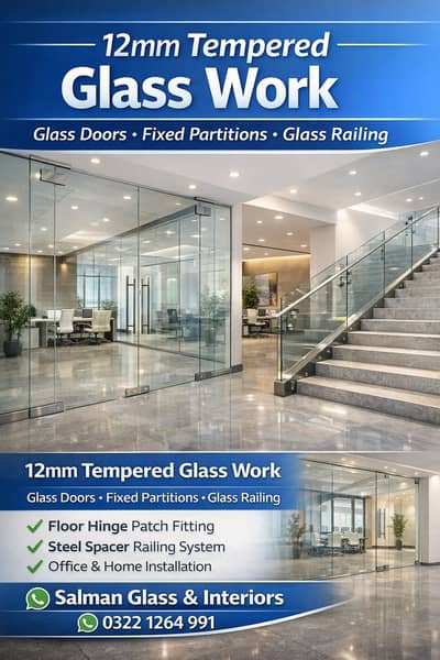 Glass office Partition | Glass work | office work | Glass Railling