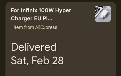 100W INFINAX BRAND NEW CHANRGER AVA ORDER FROM ALI EXPRESS  RECIPT AVA