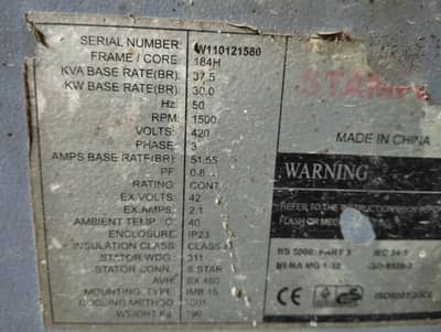 36 KVA GENERATOR ORIGINAL COOPER